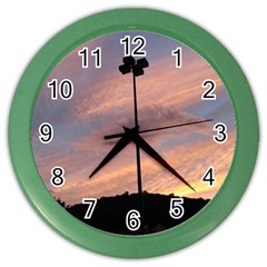 Parking Lot Sunset Color Wall Clock by okhismakingart