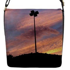 Parking Lot Sunset Flap Closure Messenger Bag (s) by okhismakingart