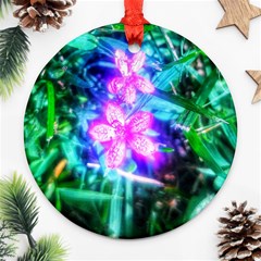 Glowing Flowers Ornament (round) by okhismakingart