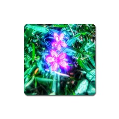 Glowing Flowers Square Magnet by okhismakingart