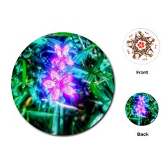 Glowing Flowers Playing Cards (round) by okhismakingart