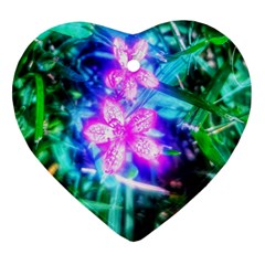 Glowing Flowers Heart Ornament (two Sides)