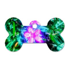 Glowing Flowers Dog Tag Bone (two Sides)