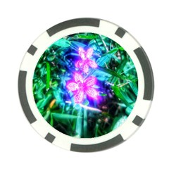 Glowing Flowers Poker Chip Card Guard by okhismakingart