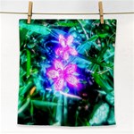 Glowing Flowers Face Towel Front