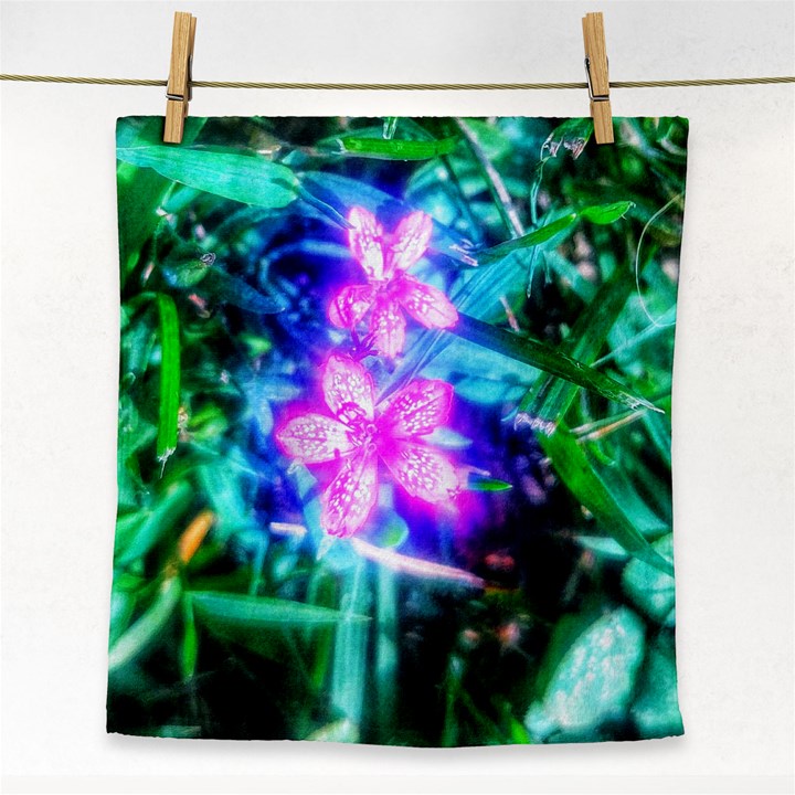 Glowing Flowers Face Towel