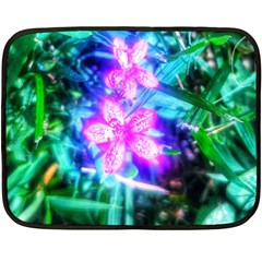 Glowing Flowers Fleece Blanket (mini) by okhismakingart