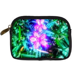 Glowing Flowers Digital Camera Leather Case by okhismakingart