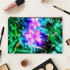 Glowing Flowers Cosmetic Bag (large) by okhismakingart