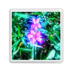 Glowing Flowers Memory Card Reader (square) by okhismakingart