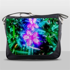 Glowing Flowers Messenger Bag by okhismakingart