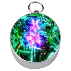 Glowing Flowers Silver Compasses by okhismakingart