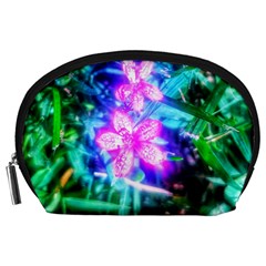 Glowing Flowers Accessory Pouch (large) by okhismakingart