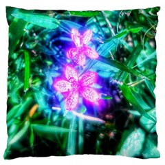 Glowing Flowers Standard Flano Cushion Case (two Sides) by okhismakingart