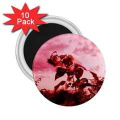 Red Sunflowers 2 25  Magnets (10 Pack)  by okhismakingart