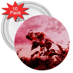 Red Sunflowers 3  Buttons (10 Pack)  by okhismakingart