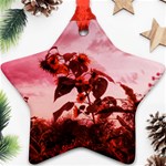 Red Sunflowers Star Ornament (Two Sides) Front