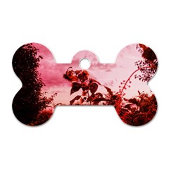 Red Sunflowers Dog Tag Bone (one Side) by okhismakingart