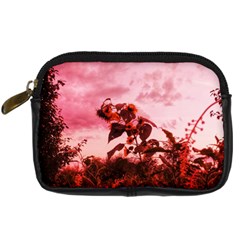 Red Sunflowers Digital Camera Leather Case by okhismakingart