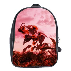 Red Sunflowers School Bag (xl) by okhismakingart