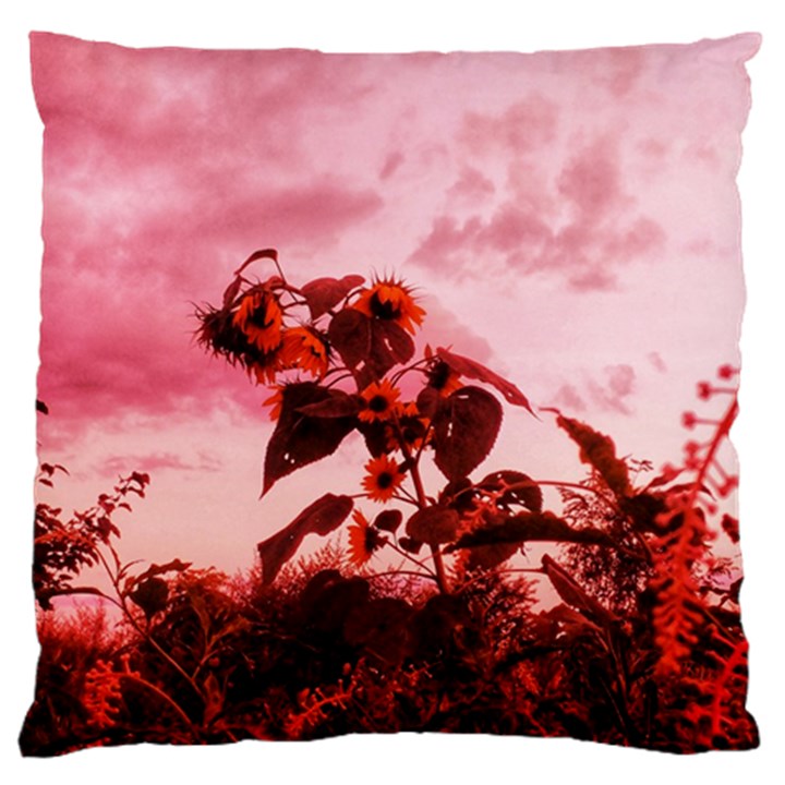 Red Sunflowers Standard Flano Cushion Case (One Side)