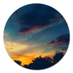 Muted Sunset Magnet 5  (round) by okhismakingart