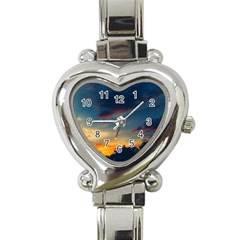 Muted Sunset Heart Italian Charm Watch by okhismakingart