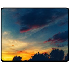 Muted Sunset Fleece Blanket (medium)  by okhismakingart