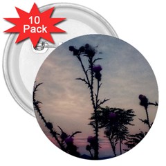 Hazy Thistles 3  Buttons (10 Pack)  by okhismakingart