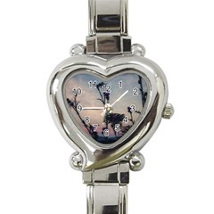 Hazy Thistles Heart Italian Charm Watch by okhismakingart