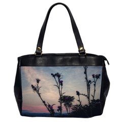 Hazy Thistles Oversize Office Handbag (2 Sides) by okhismakingart