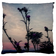 Hazy Thistles Large Cushion Case (one Side) by okhismakingart