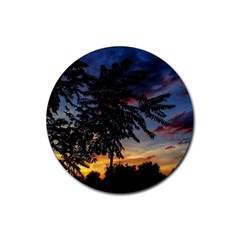 Sumac Sunset Rubber Coaster (round)  by okhismakingart