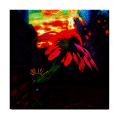 Neon Cone Flower Tile Coasters by okhismakingart