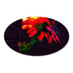 Neon Cone Flower Oval Magnet by okhismakingart