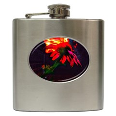 Neon Cone Flower Hip Flask (6 Oz) by okhismakingart