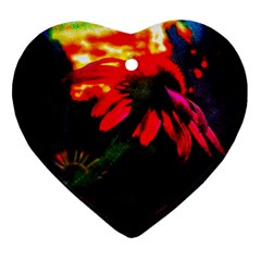 Neon Cone Flower Heart Ornament (two Sides) by okhismakingart