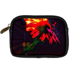 Neon Cone Flower Digital Camera Leather Case by okhismakingart