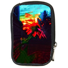 Neon Cone Flower Compact Camera Leather Case by okhismakingart