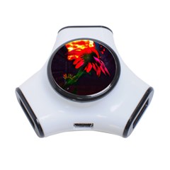 Neon Cone Flower 3-port Usb Hub by okhismakingart