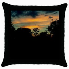 Pale Orange Sunset Throw Pillow Case (black) by okhismakingart