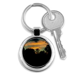 Pale Orange Sunset Key Chains (round)  by okhismakingart