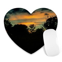 Pale Orange Sunset Heart Mousepads by okhismakingart