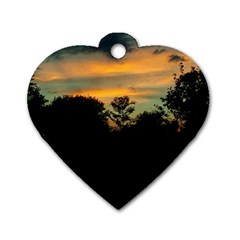 Pale Orange Sunset Dog Tag Heart (two Sides) by okhismakingart