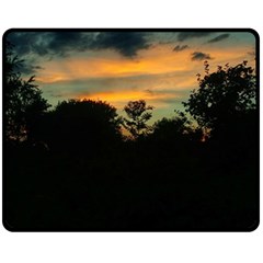 Pale Orange Sunset Double Sided Fleece Blanket (medium)  by okhismakingart