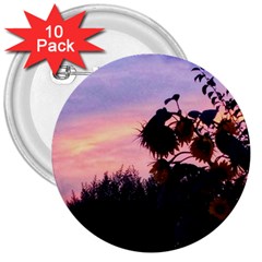 Sunflower Sunset Ii 3  Buttons (10 Pack)  by okhismakingart