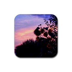 Sunflower Sunset Ii Rubber Coaster (square)  by okhismakingart