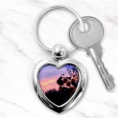 Sunflower Sunset Ii Key Chains (heart)  by okhismakingart