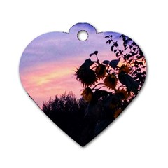 Sunflower Sunset Ii Dog Tag Heart (two Sides) by okhismakingart