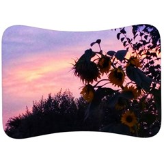 Sunflower Sunset Ii Velour Seat Head Rest Cushion by okhismakingart